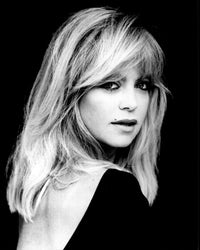 Goldie Hawn looking over shoulder black and white photo print