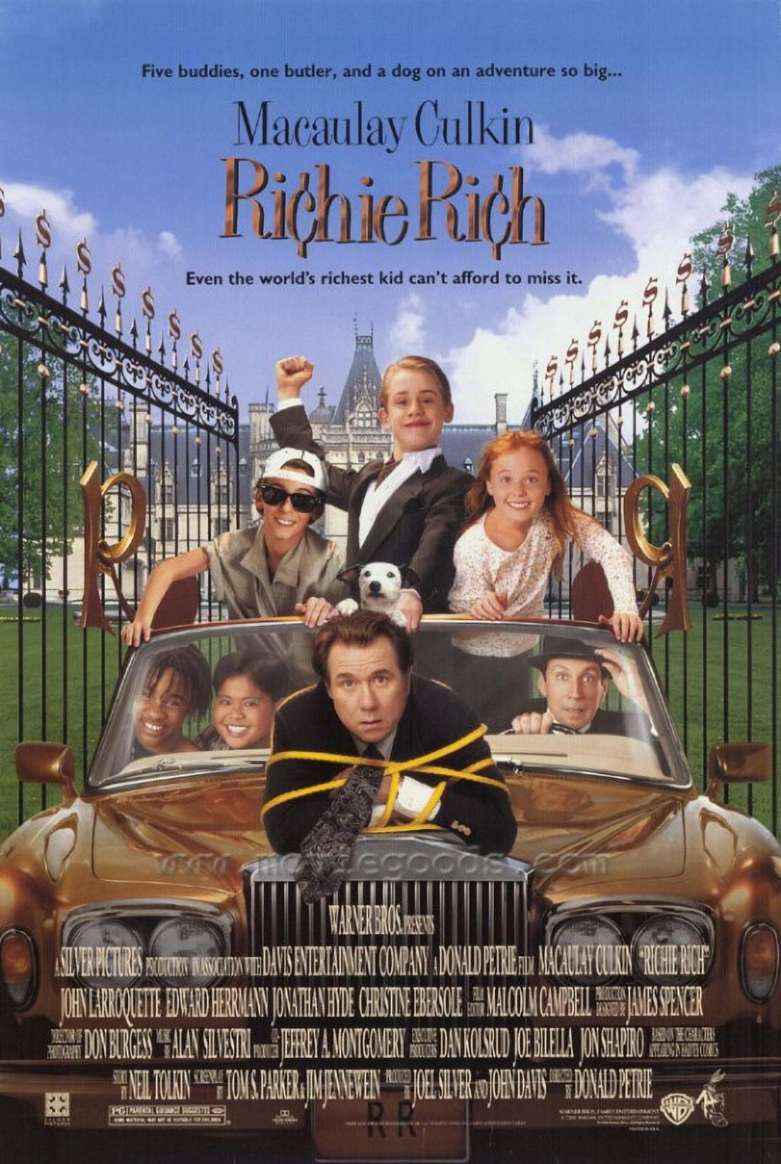 Richie Rich movie poster featuring vibrant colors and playful design, perfect for kids' rooms.
