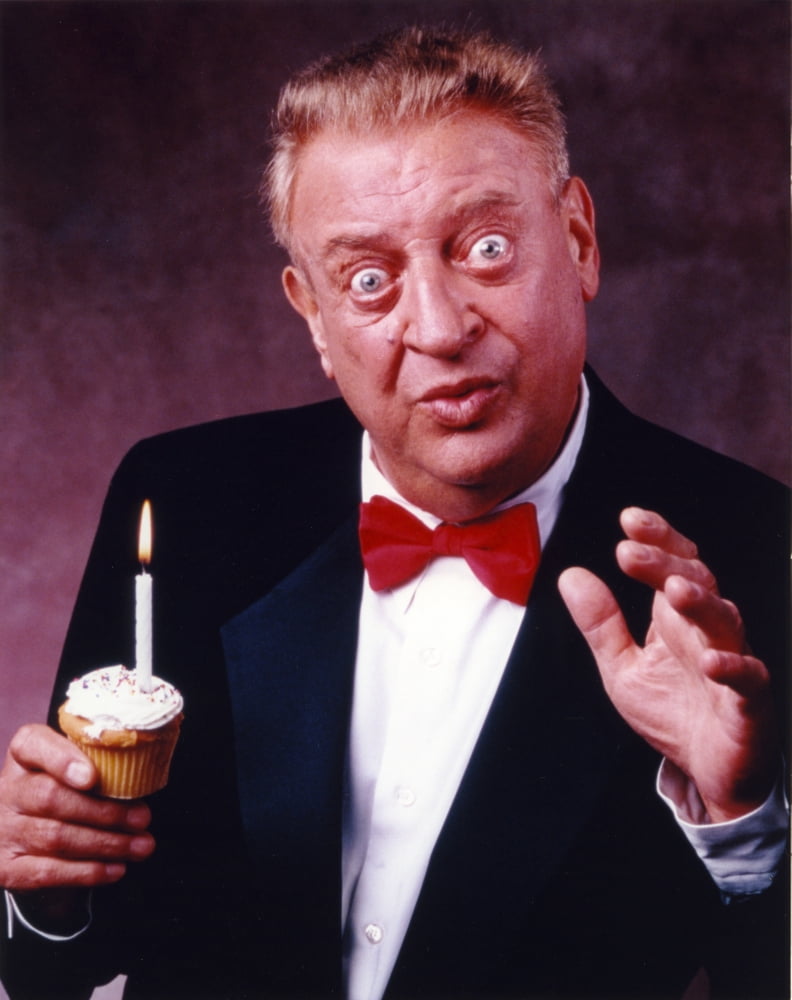 Rodney Dangerfield portrait photo print in tuxedo with cupcake