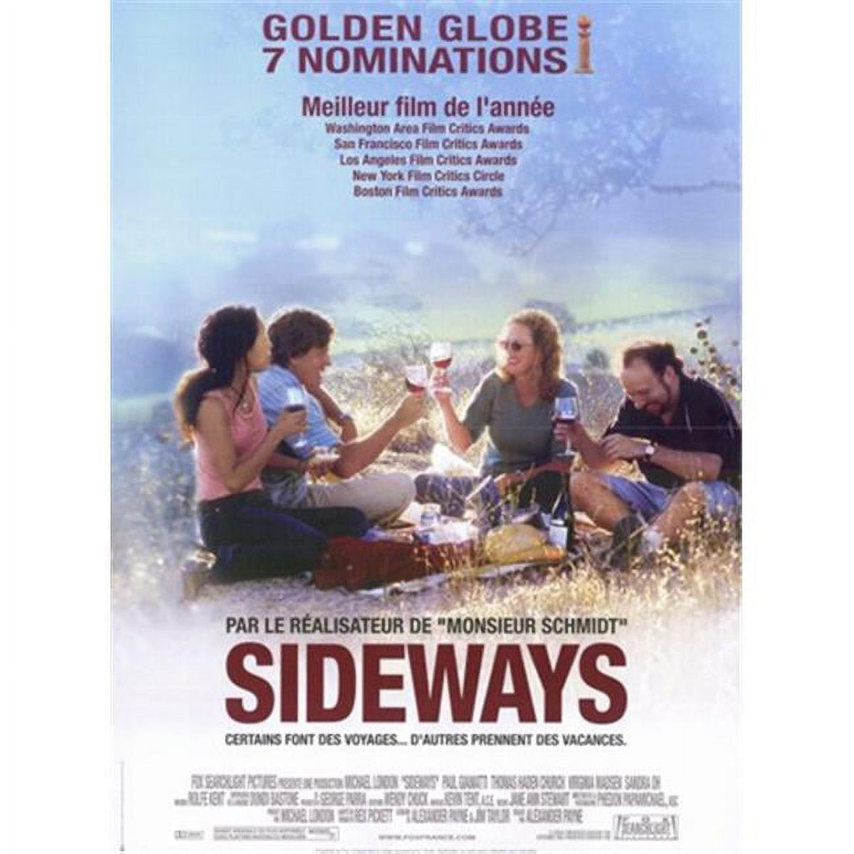 Sideways Movie Poster 11x17 print showcasing iconic film art.
