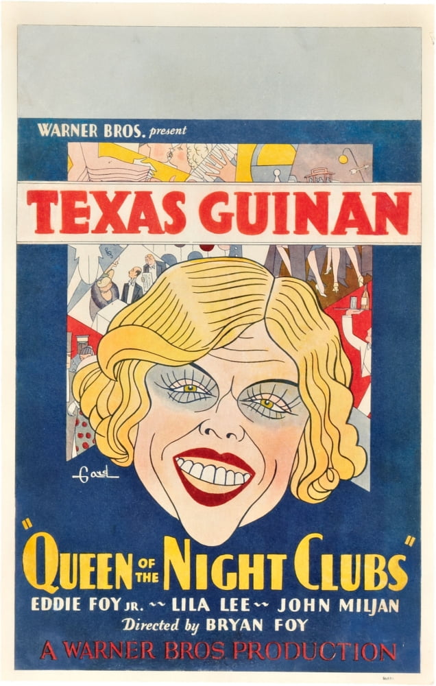 Queen of the Night Clubs 1929 movie masterprint poster featuring Texas Guinan.
