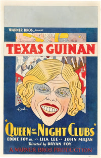 Queen of the Night Clubs 1929 movie masterprint poster featuring Texas Guinan.