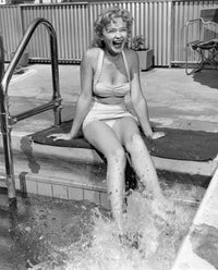 Anne Francis Pool Kicks Photo Print featuring vintage charm