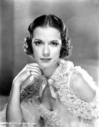 Eleanor Powell portrait photo print in ruffled top, vintage style.