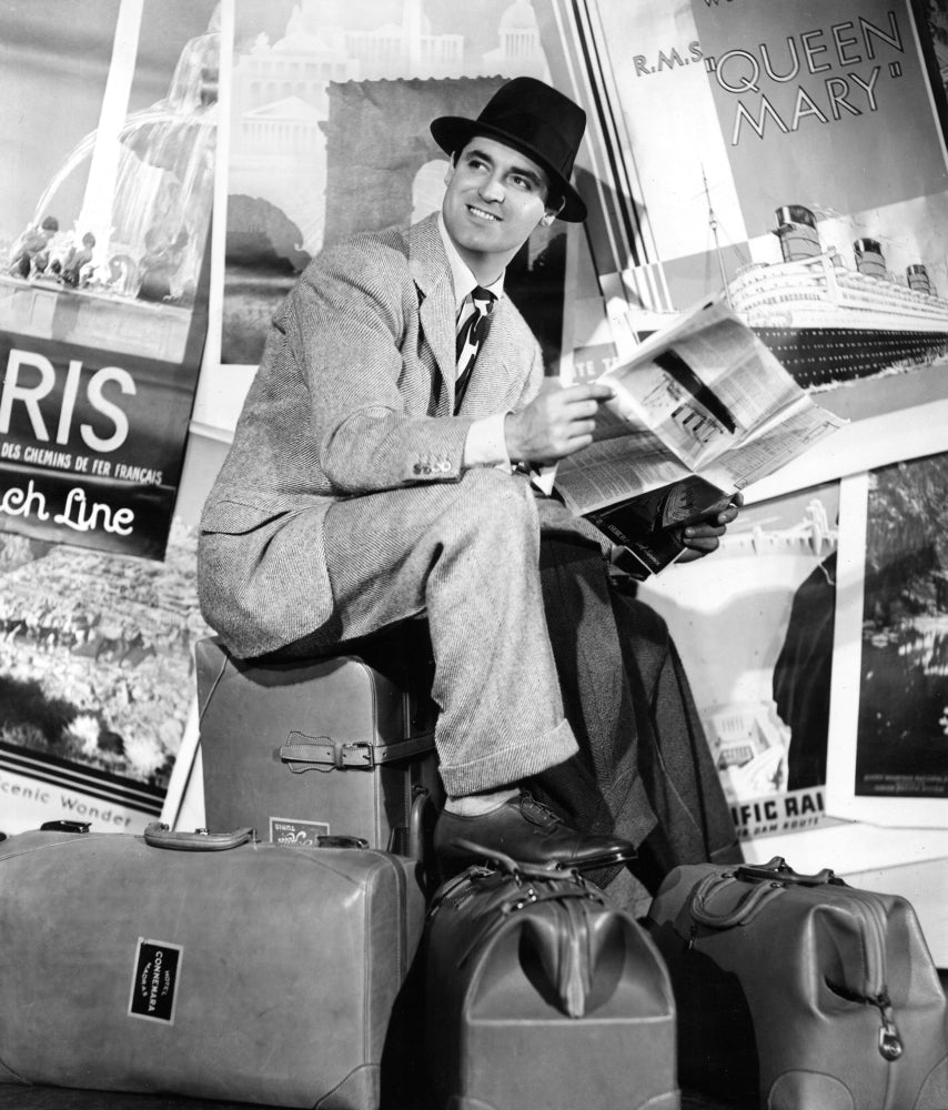 Cary Grant Holiday Photo Poster Print from 1938, vintage style.