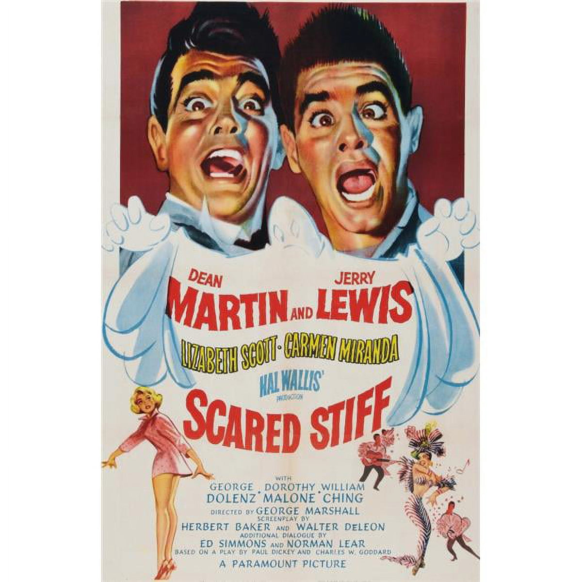 Scared Stiff Movie Masterprint Poster featuring Dean Martin and Jerry Lewis, 11x17