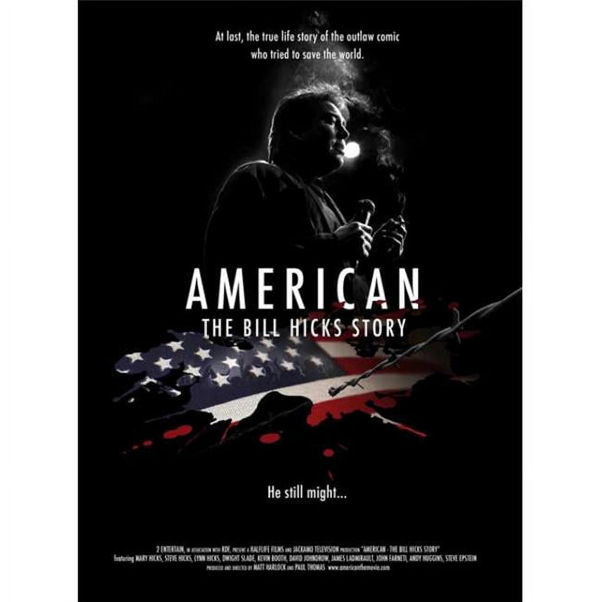 The Bill Hicks Story movie poster, 11x17, vibrant design celebrating comedy.