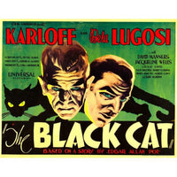 The Black Cat movie poster featuring Boris Karloff and Bela Lugosi, 1934.