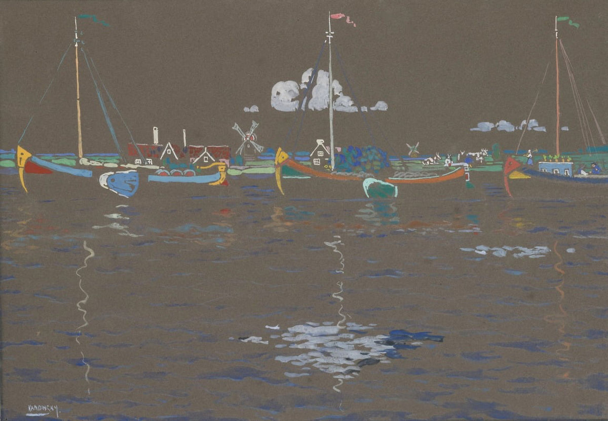The Ships (Holland) art print by Wassily Kandinsky, vibrant abstract artwork.