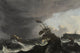 Warships in a Heavy Storm art print by Ludolf Bakhuysen, depicting Dutch warships in a storm.