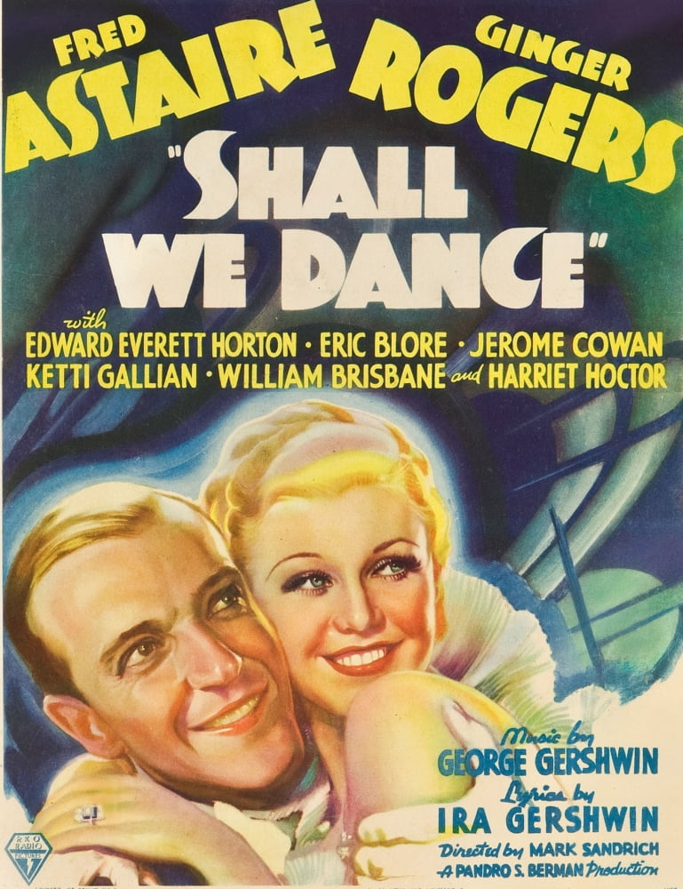 Shall We Dance movie poster print featuring Fred Astaire and Ginger Rogers from 1937