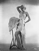 Jean Harlow photo print in elegant white silk dress