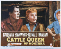 Cattle Queen of Montana Movie Poster Print featuring Ronald Reagan and Barbara Stanwyck