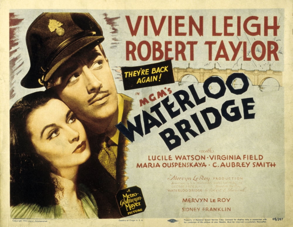 Waterloo Bridge Movie Masterprint Poster featuring Vivien Leigh and Robert Taylor