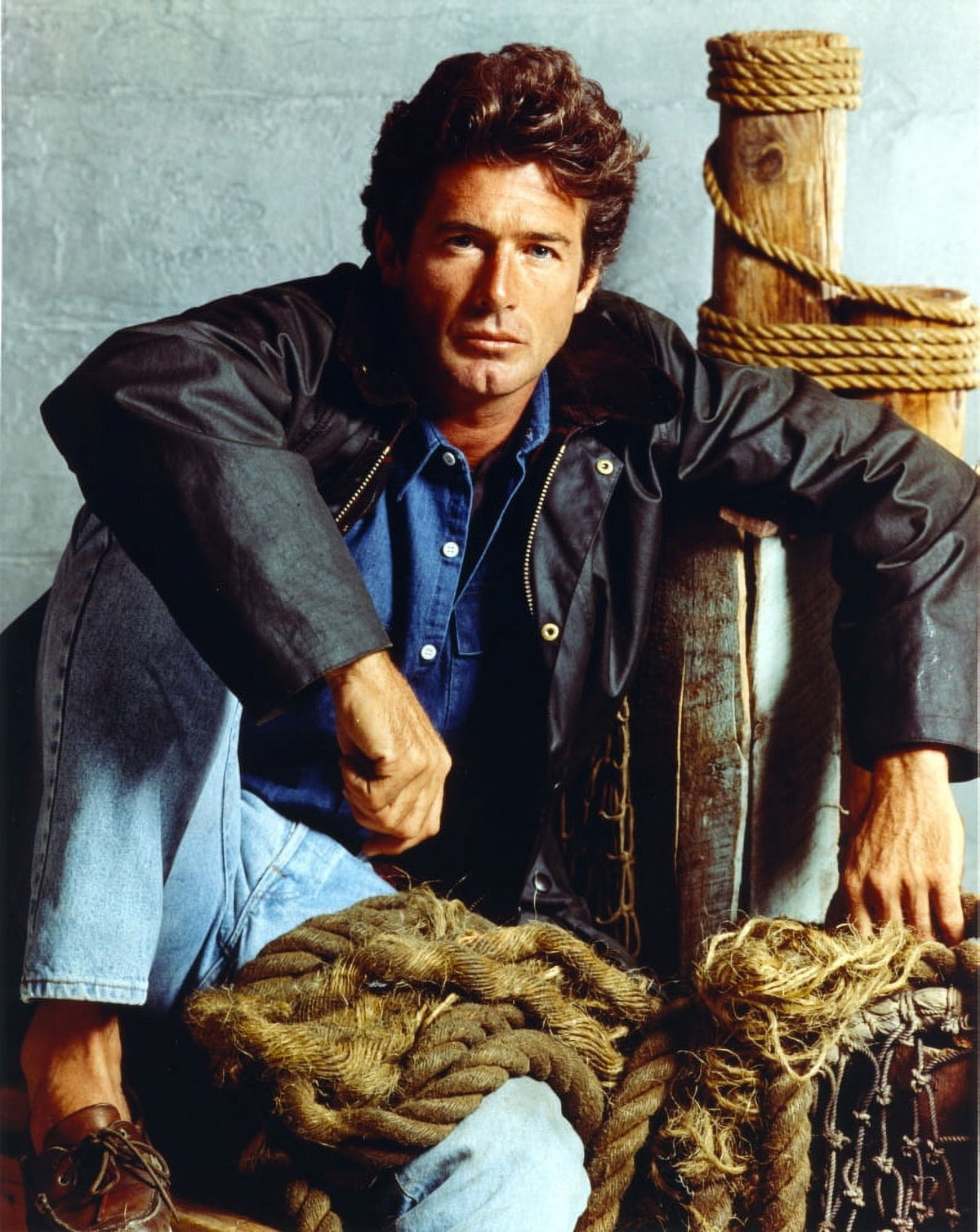 Jack Scalia portrait photo print in jeans and black jacket.