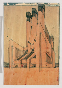 Design for a Building 1913 poster print by Sant'Elia Antonio, showcasing early 20th-century architecture.