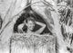 South Pacific women bathing in nipa hut photo print