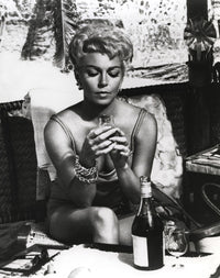 Lana Turner drinking wine portrait photo print