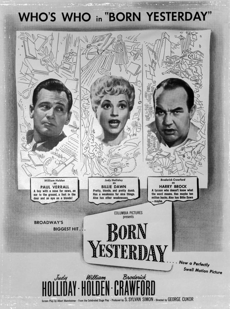 Born Yesterday movie photo print showcasing classic cinema art.