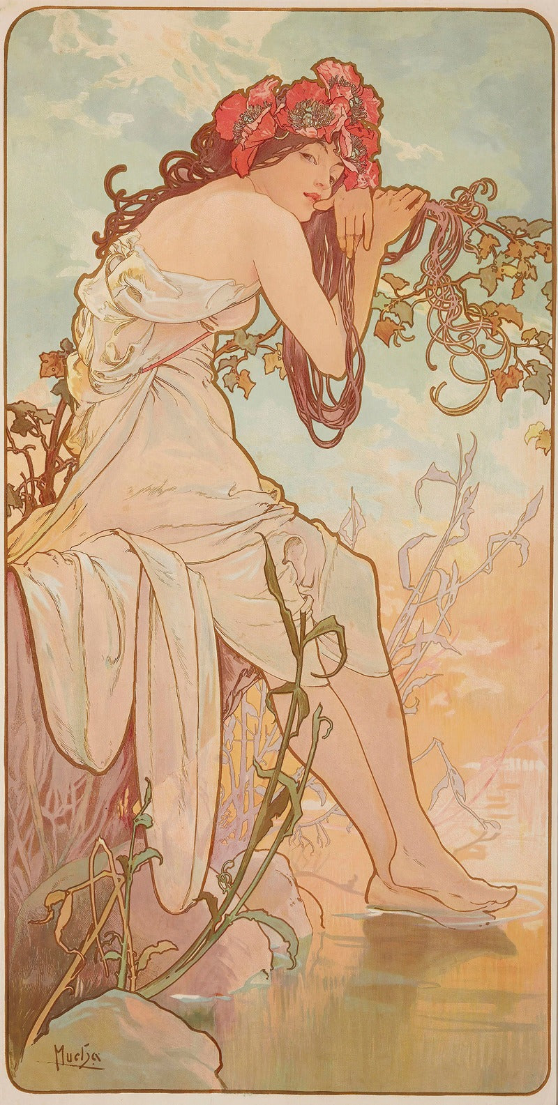 Les Saisons 4 Poster Print by Alphonse Mucha - Art Nouveau