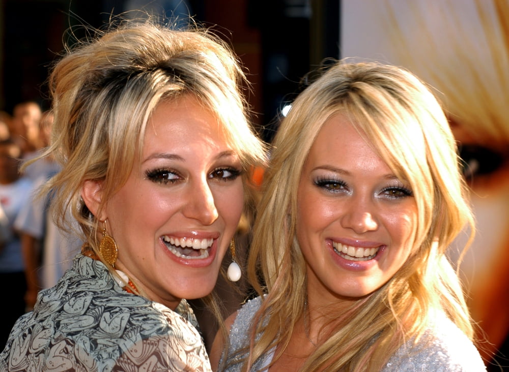 Hilary and Haylie Duff poster print from Raise Your Voice premiere, Universal City, California.