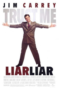 Liar Liar Movie Poster Print featuring Jim Carrey in vibrant colors.