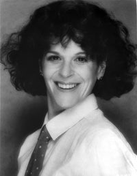 Gilda Radner photo print with curly hair in white formal outfit