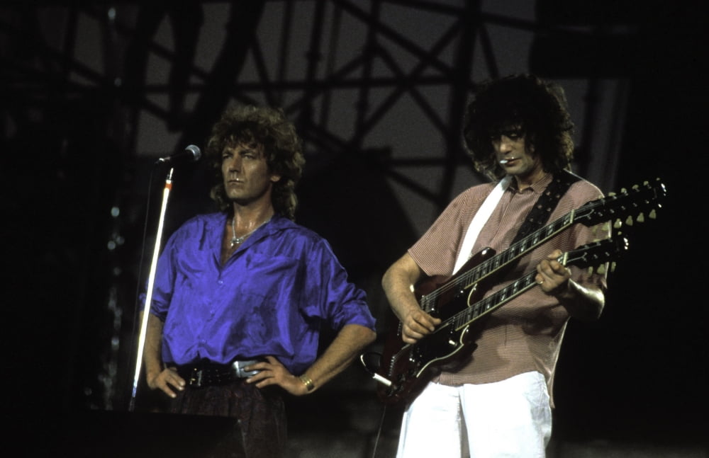 Robert Plant and Jimmy Page performing live photo print