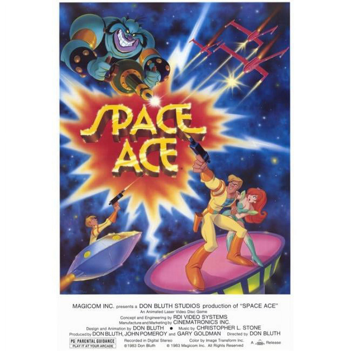Space Ace movie poster print featuring classic video game art.