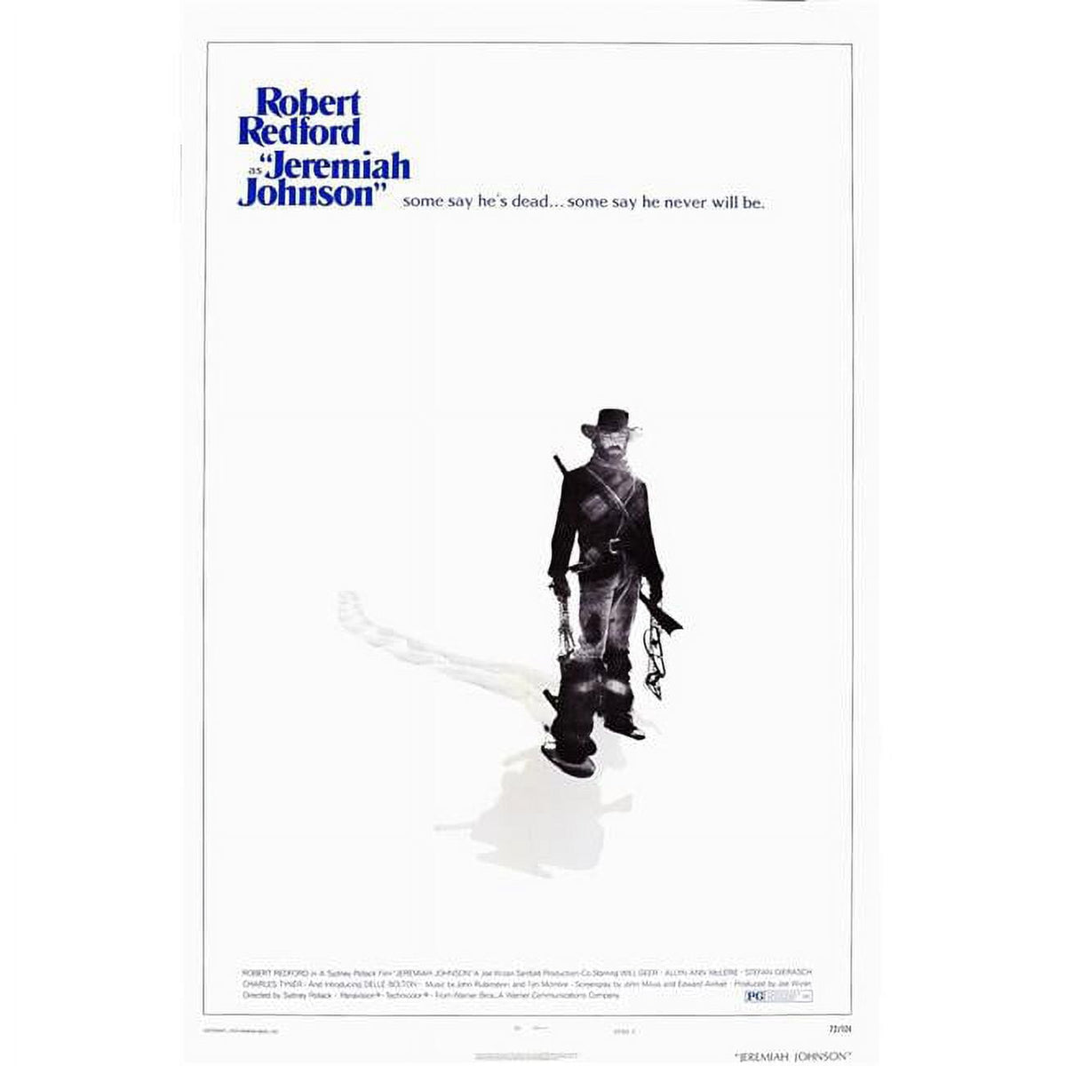 Jeremiah Johnson 1972 movie poster art featuring Robert Redford.