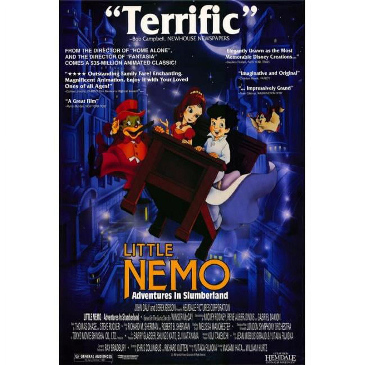 Little Nemo: Adventures in Slumberland movie poster print.