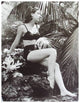 Carrie Fisher black bikini photo print on tropical rock