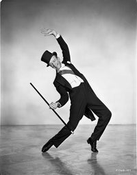 Fred Astaire dancing with a cane and top hat photo print