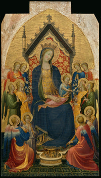 Madonna and Child with Musical Angels art print by Gherardo Starnina, featuring musical angels.