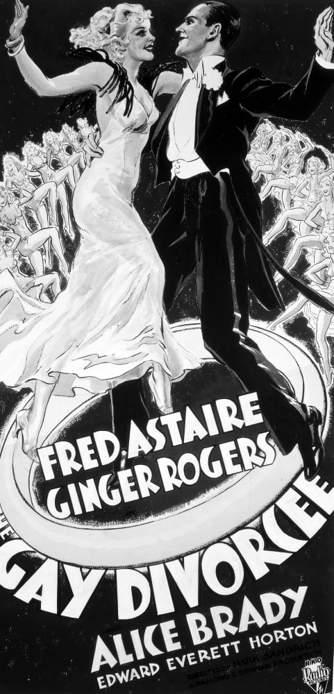 Fred Astaire and Ginger Rogers black and white photo print from The Gay Divorcee.
