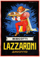 Biscotti Lazzaroni Saronno vintage poster print by Giorgio Muggiani