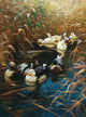 Ducks in Autumn Reeds Art Print by Alexander Koester