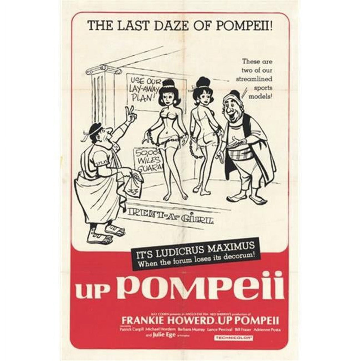 Up Pompeii Movie Poster 11x17 print showcasing vibrant artwork.