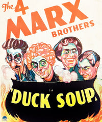 Duck Soup movie masterprint poster featuring Groucho, Harpo, Chico, and Zeppo Marx from the 1933 classic film.