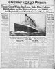 The Times Despatch newspaper print featuring Titanic sinking on April 16, 1912.