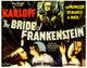 The Bride of Frankenstein Movie Masterprint Poster featuring Boris Karloff and Elsa Lanchester.