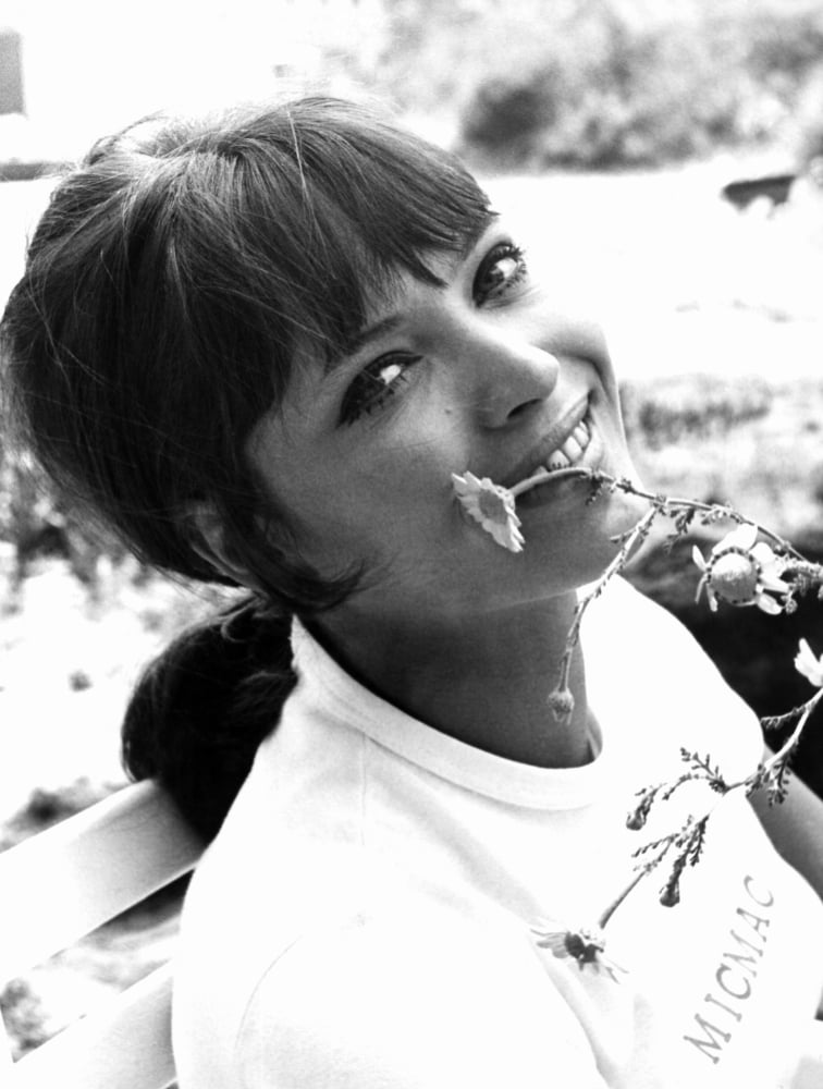 Pierrot Le Fou photo print featuring Anna Karina, vintage 1965 film art.