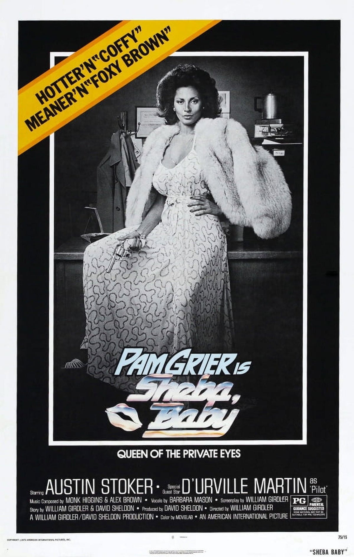 Sheba Baby Movie Poster Print featuring Pam Grier, 1975 classic film.