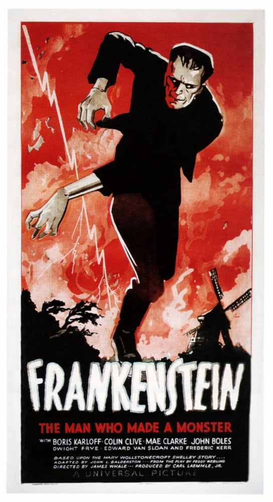 Frankenstein Movie Masterprint Poster featuring Boris Karloff, classic horror film art print