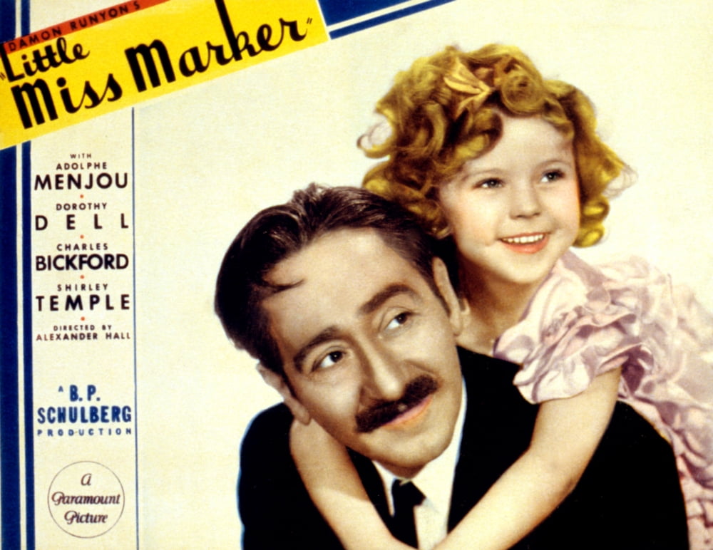 Little Miss Marker movie poster print featuring Shirley Temple, available in multiple sizes.