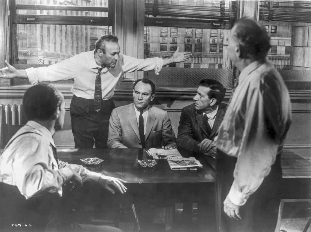 Black and white photo print of a scene from Twelve Angry Men
