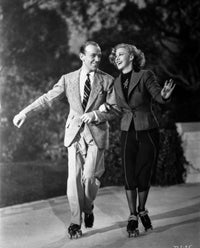 Fred Astaire and Ginger Rogers running photo print