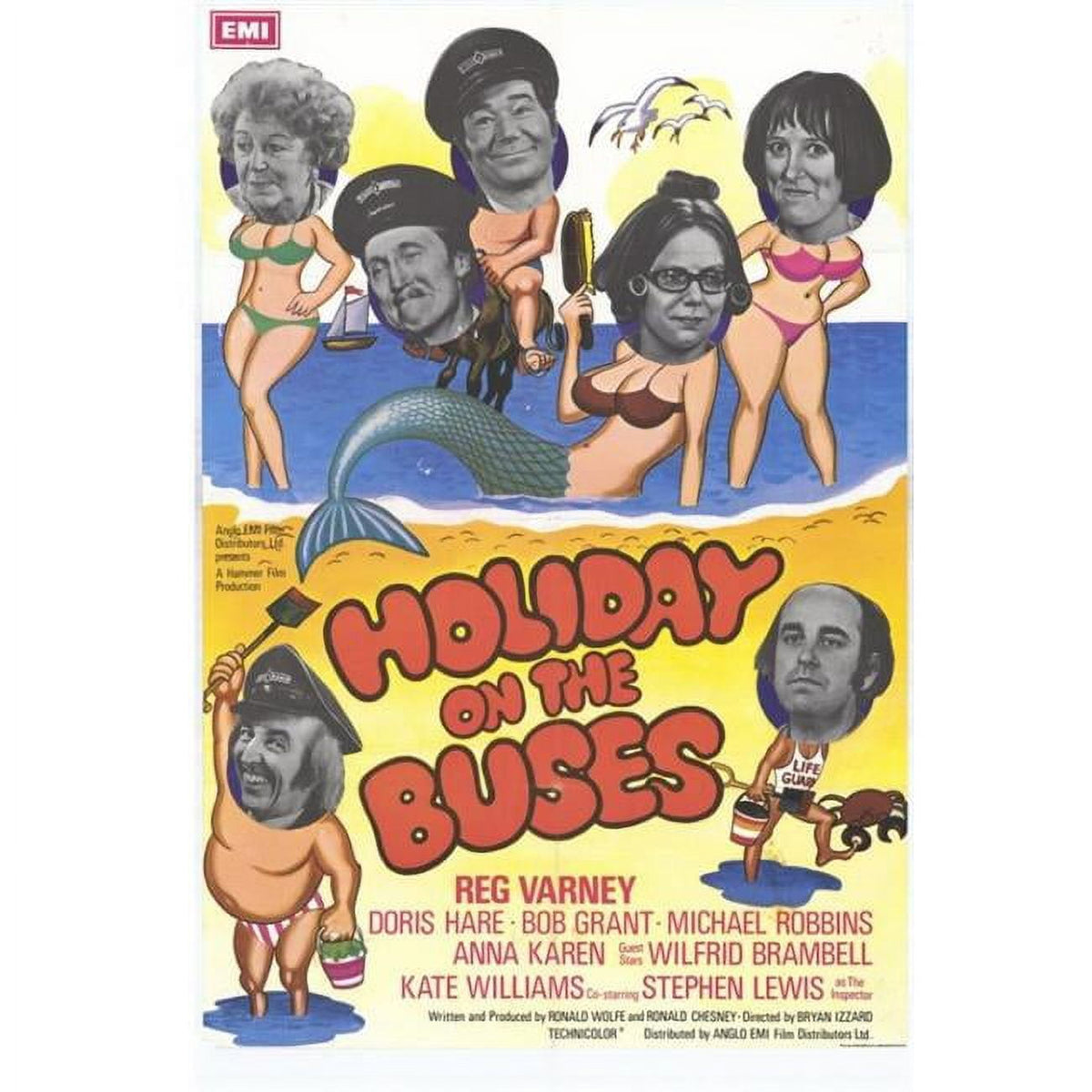 Holiday on the Buses Movie Poster 11x17 print featuring classic British comedy.