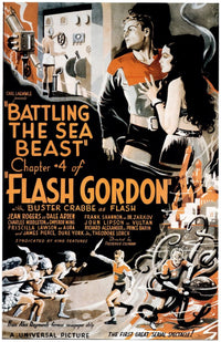 Flash Gordon Battling The Sea Beast 1936 Movie Poster Print