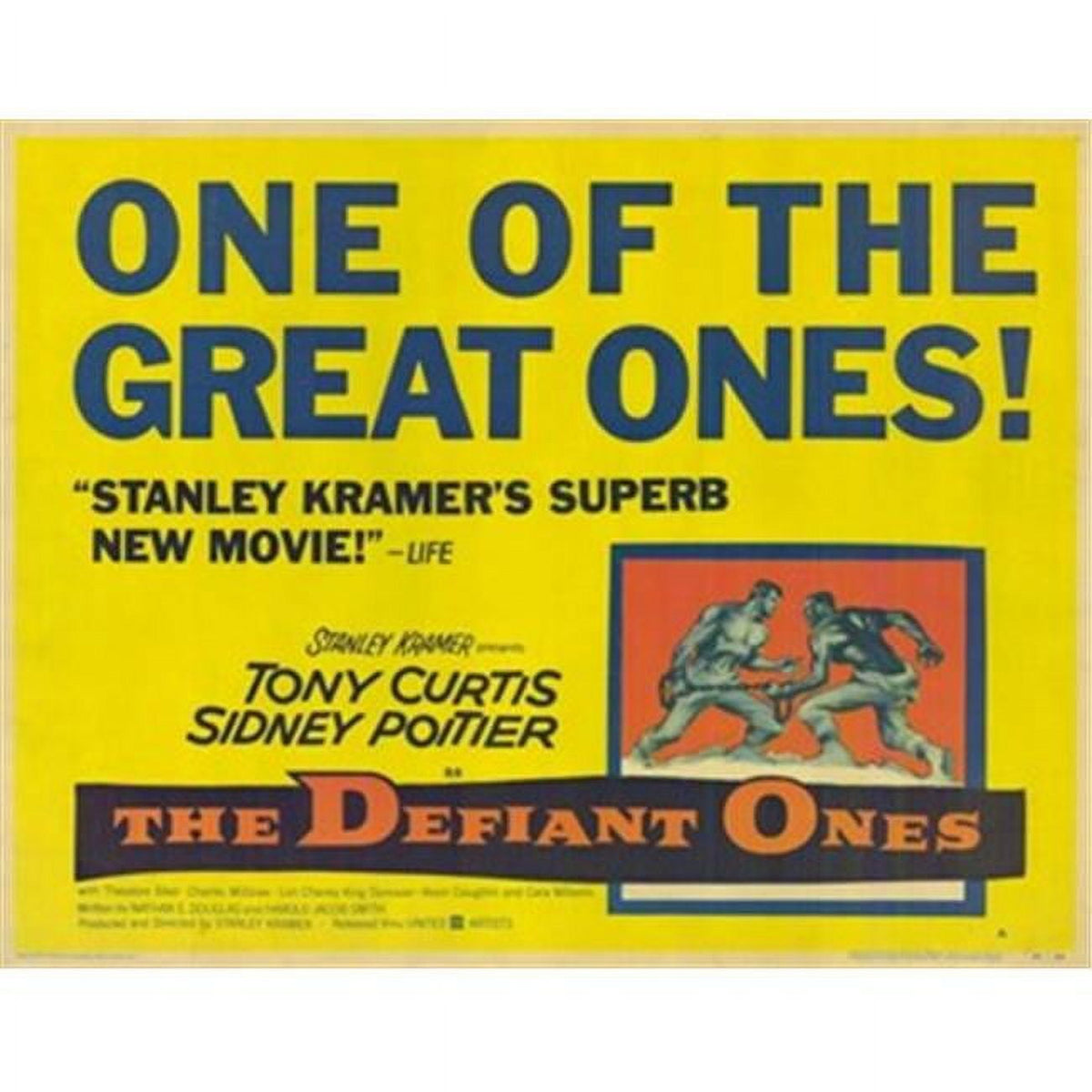 The Defiant Ones movie poster 17x11 featuring iconic imagery.
